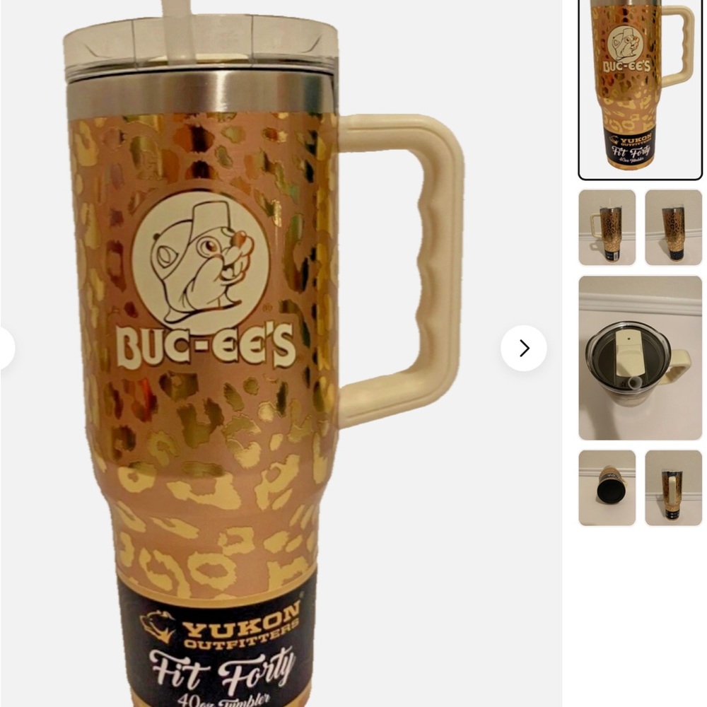 Buc-ee’s Tumbler Yukon Outfitters Rose Gold Leopard Cheetah 40oz Collectible